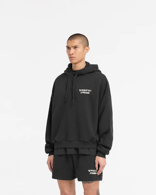 247 Gymnasium Boxy Hoodie - Off Black