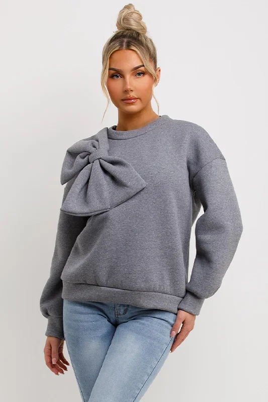 Bow Sweatshirt Grey