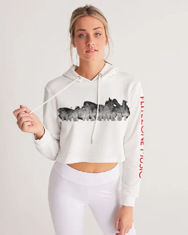 CLEAN STAMP Women's Cropped Hoodie