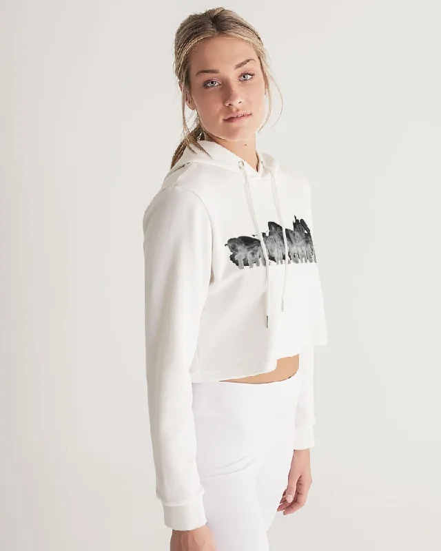 CLEAN STAMP Women's Cropped Hoodie