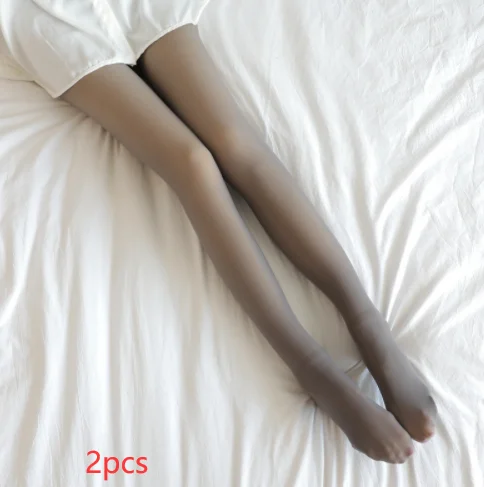 2pcs Grey skin and feet / 220g fleece and thickened