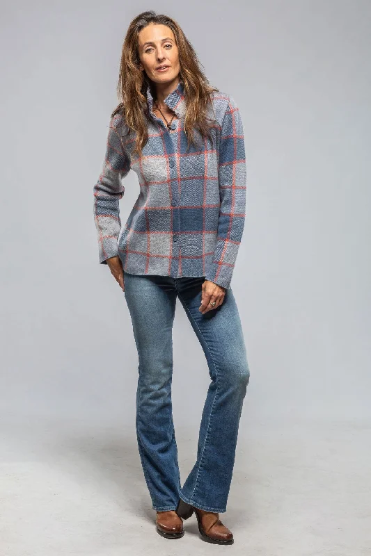 Fulvia Cashmere Plaid Shirt In Denim