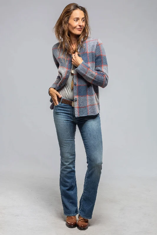 Fulvia Cashmere Plaid Shirt In Denim