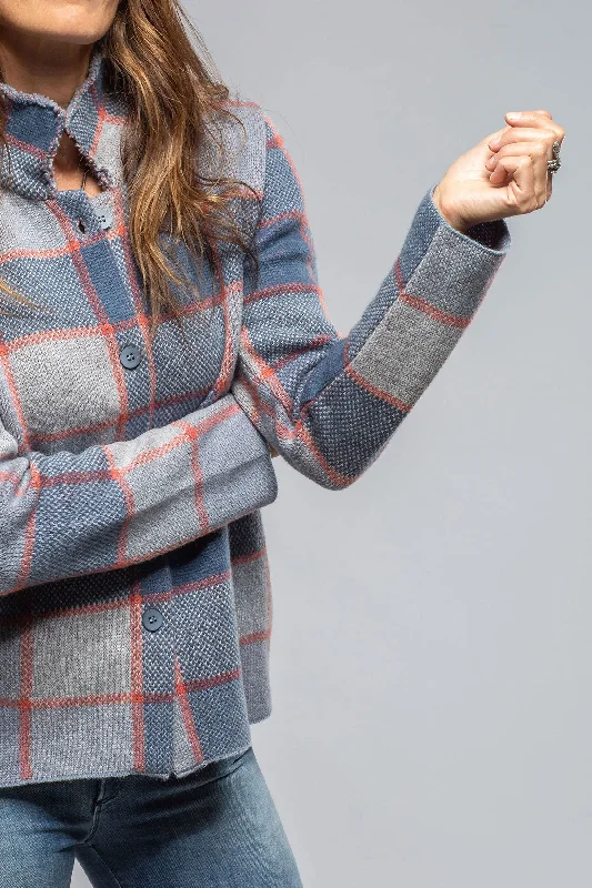 Fulvia Cashmere Plaid Shirt In Denim