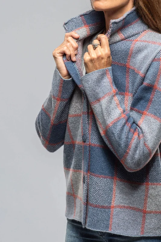 Fulvia Cashmere Plaid Shirt In Denim