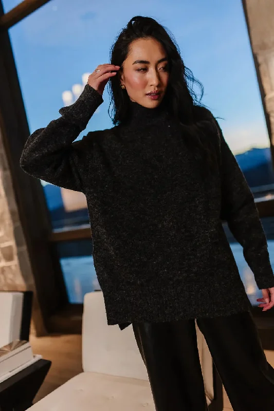 Gracie High Neck Sweater in Black