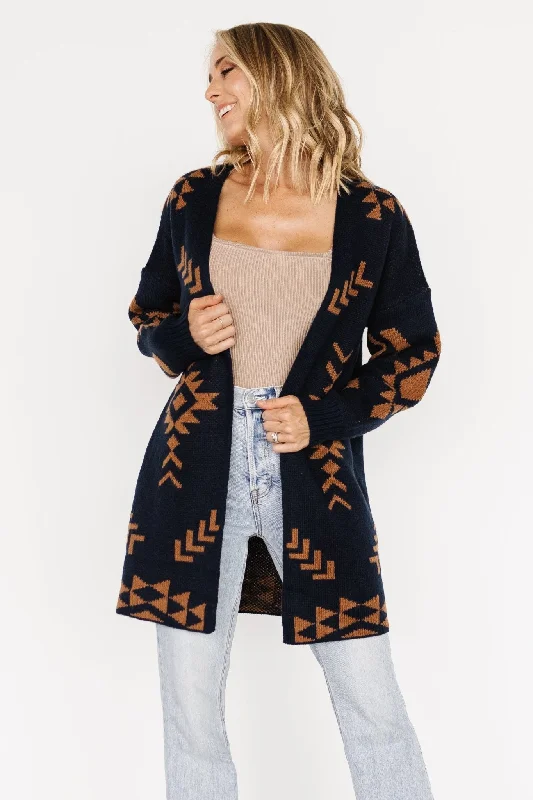 Hays Oversized Cardigan | Navy + Camel