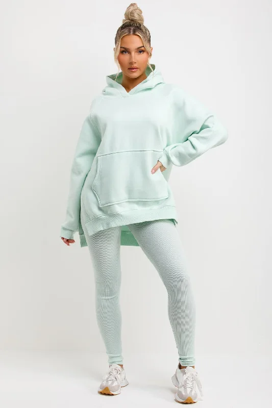 Hoodie And Leggings Set Mint Green