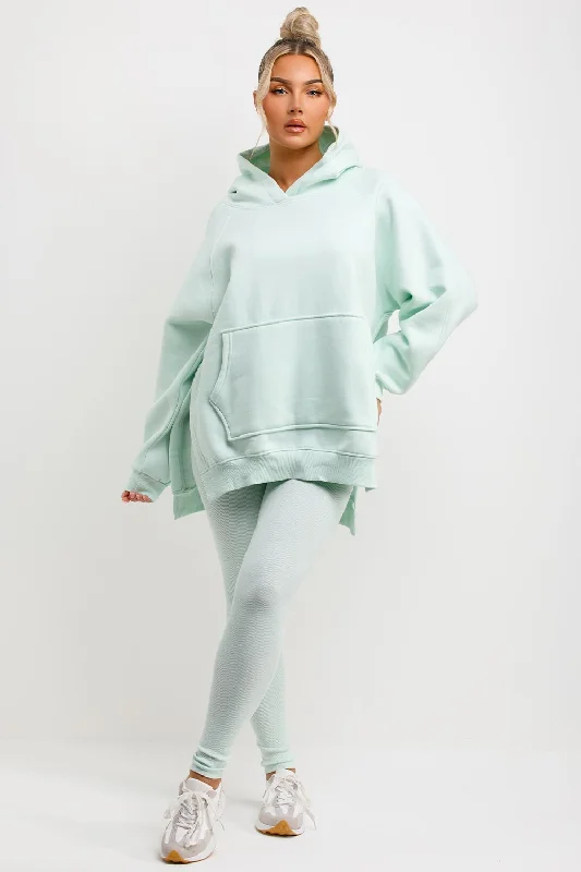 Hoodie And Leggings Set Mint Green