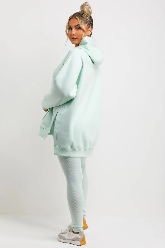 Hoodie And Leggings Set Mint Green