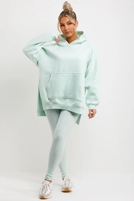 Hoodie And Leggings Set Mint Green