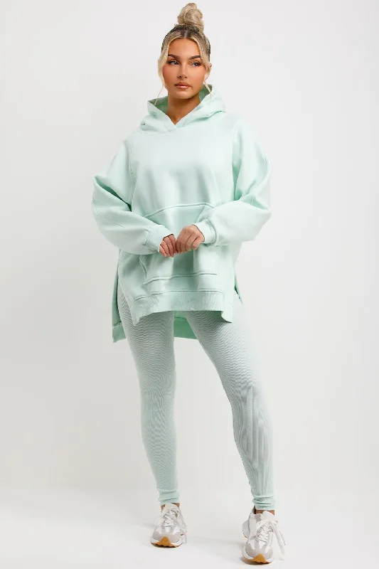 Hoodie And Leggings Set Mint Green