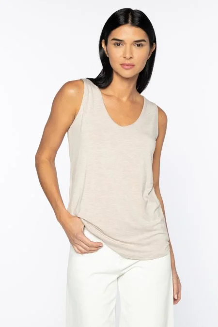 Kinross Cashmere Hi Low Vee Tank