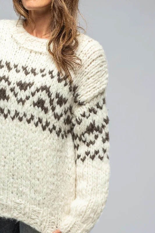 Edna Lux Cashmere Pattern Sweater In Cream