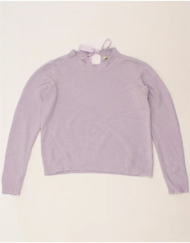 OASIS Womens Crew Neck Jumper Sweater UK 10 Small Purple Acrylic