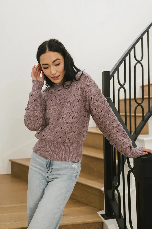 Tessa Pointelle Sweater in Lavender