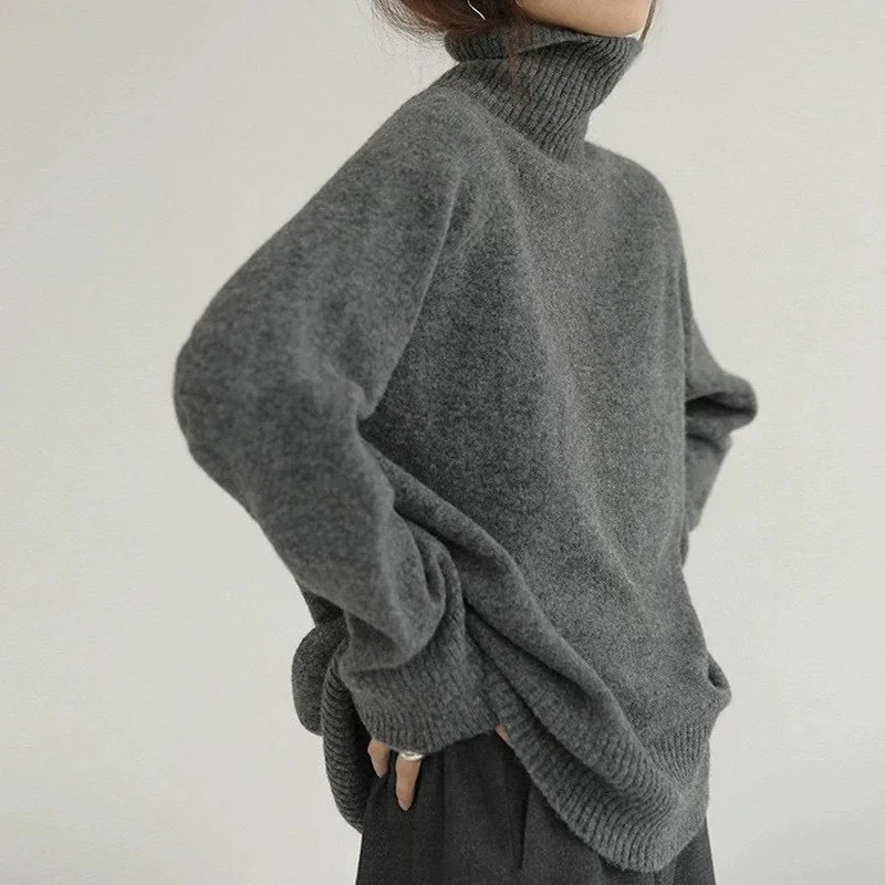 Turtleneck Cashmere Sweater Women's Outer Knit Sweater