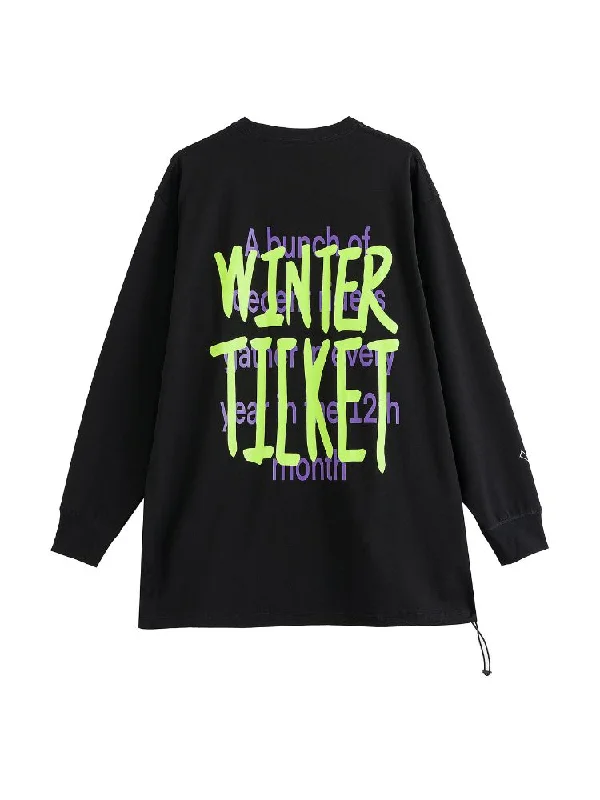 Winter Ticket Hip-Hop Snowboarding Pullover Top - Unisex