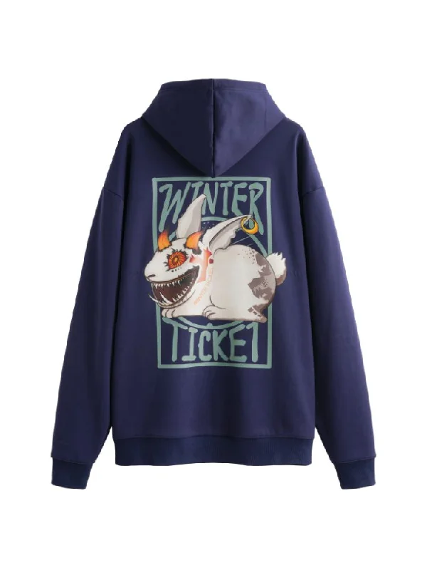 Winter Ticket Printed Fleece Ski Snowboard Hoodie - Unisex