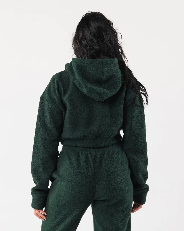 King Crop Hoodie - Evergreen