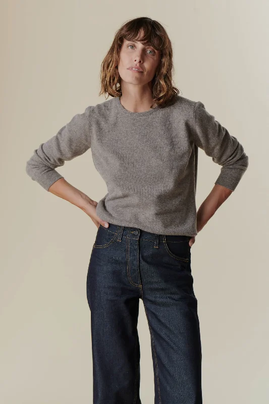 Women's Lambswool Crew Neck - Truffle