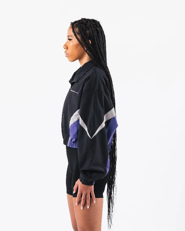 Retro Crop Jacket - Black / Arctic Sky