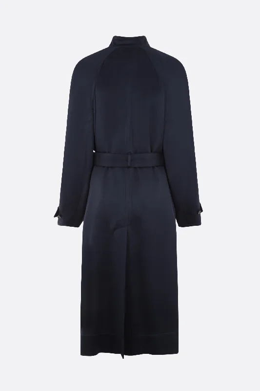 single-breasted envers satin trench coat