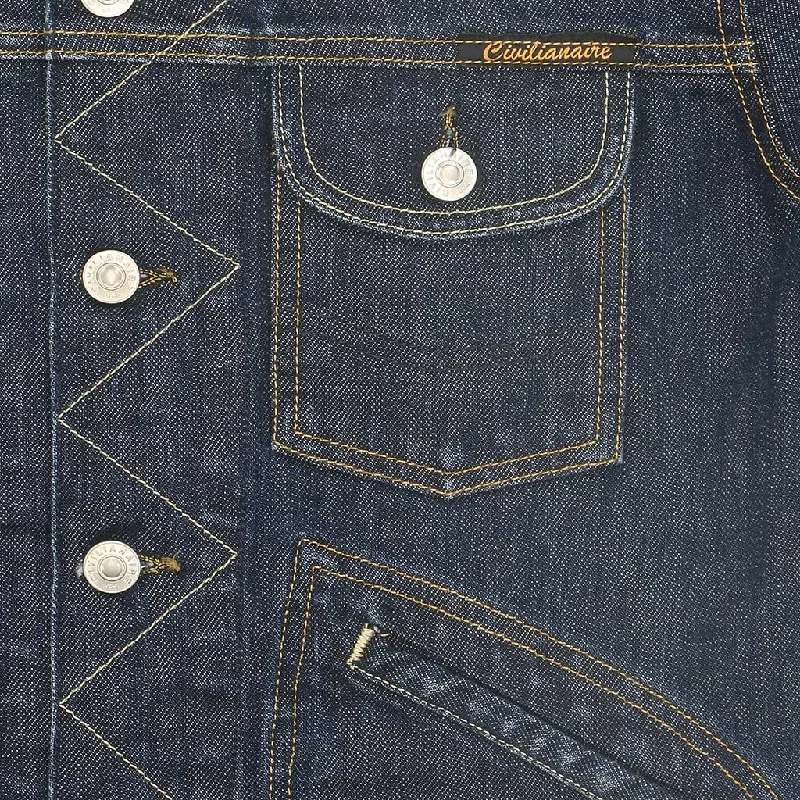 5 Pocket 13.5 oz Japanese Denim-Cord SB Ranch Jacket - Indigo Wash #9103