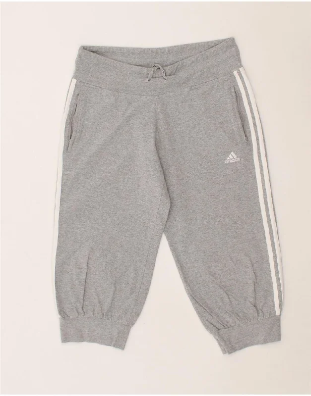 ADIDAS Womens Bermuda Sport Shorts UK 12 Medium  Grey Cotton