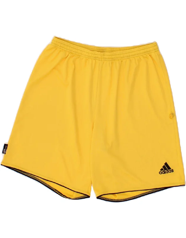 ADIDAS Womens Sport Shorts UK 18 XL Yellow Polyester