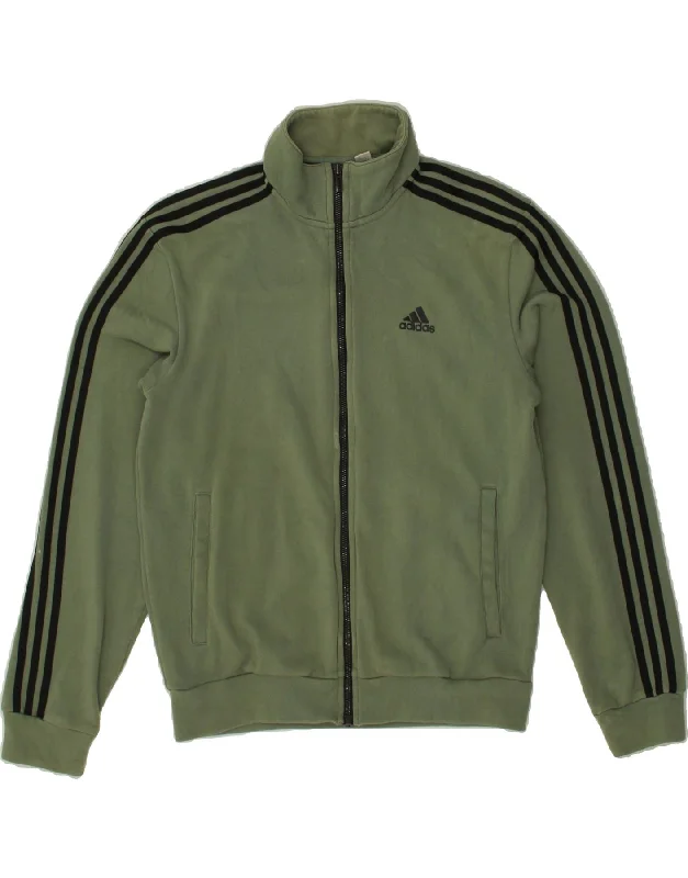 ADIDAS Womens Tracksuit Top Jacket UK 16 Large Green