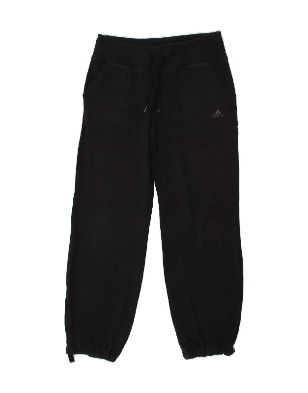 ADIDAS Womens Tracksuit Trousers Joggers UK 12 Medium  Black