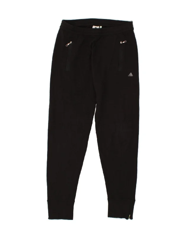 ADIDAS Womens Tracksuit Trousers Joggers UK 12 Medium  Black Cotton