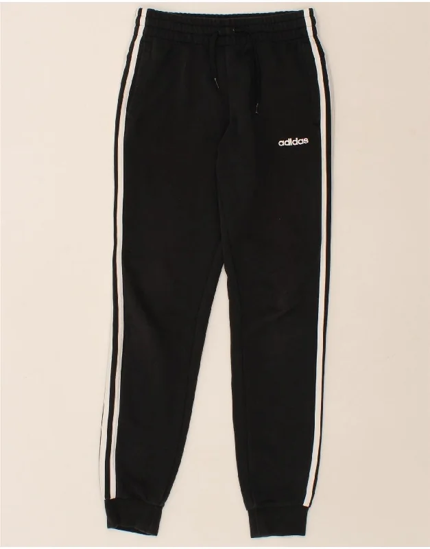 ADIDAS Womens Tracksuit Trousers Joggers UK 4/6 XS Black Cotton