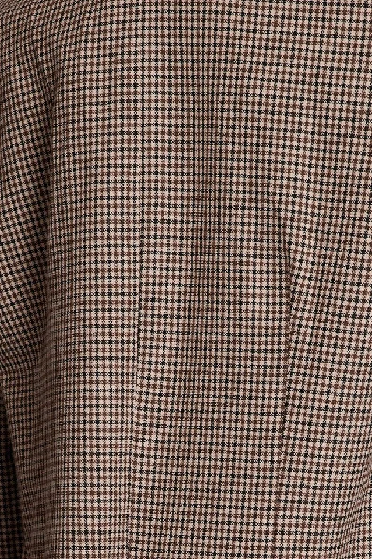 Beige Check Blazer Long Sleeve