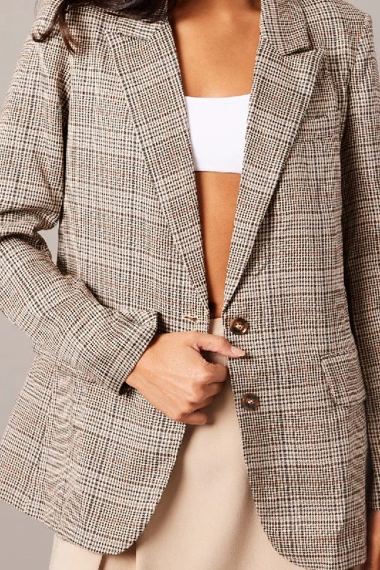 Brown Check Blazer