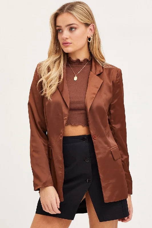 Brown Workwear Jacket Long Sleeve