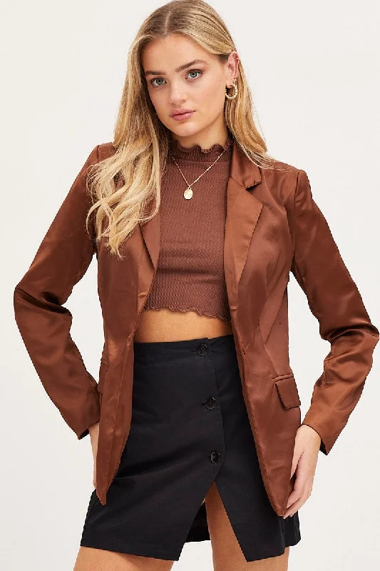 Brown Workwear Jacket Long Sleeve