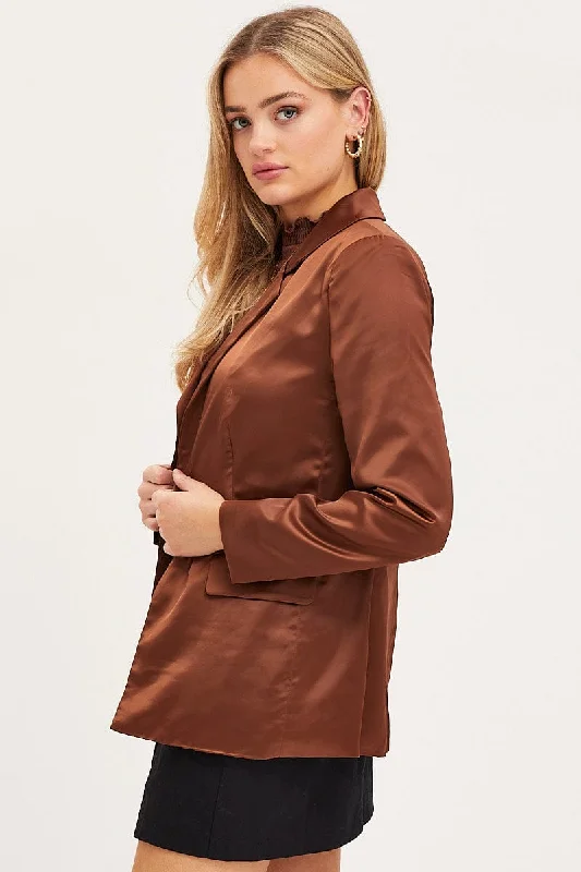 Brown Workwear Jacket Long Sleeve