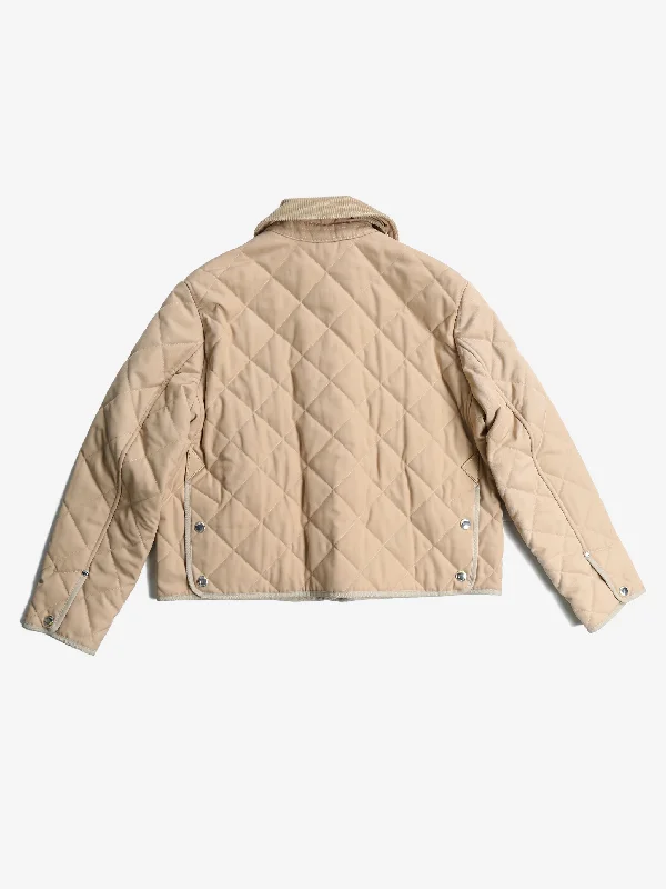 BURBERRY Women Check Wool Blend Quilted Jacket