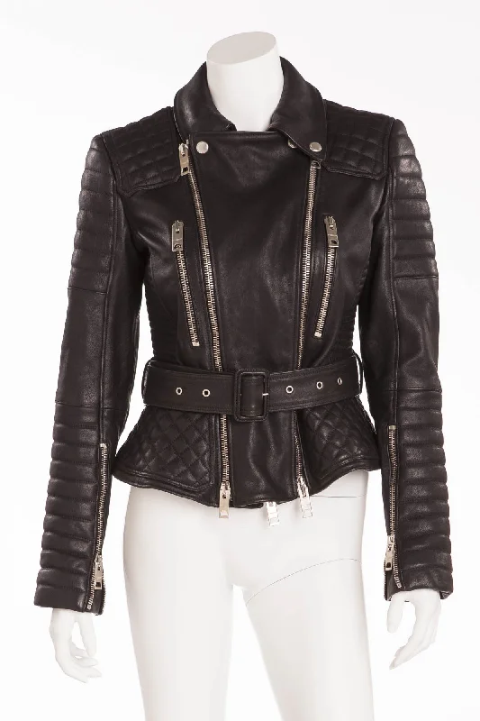 Burberry - Black Leather Quilted Jacket - IT 44