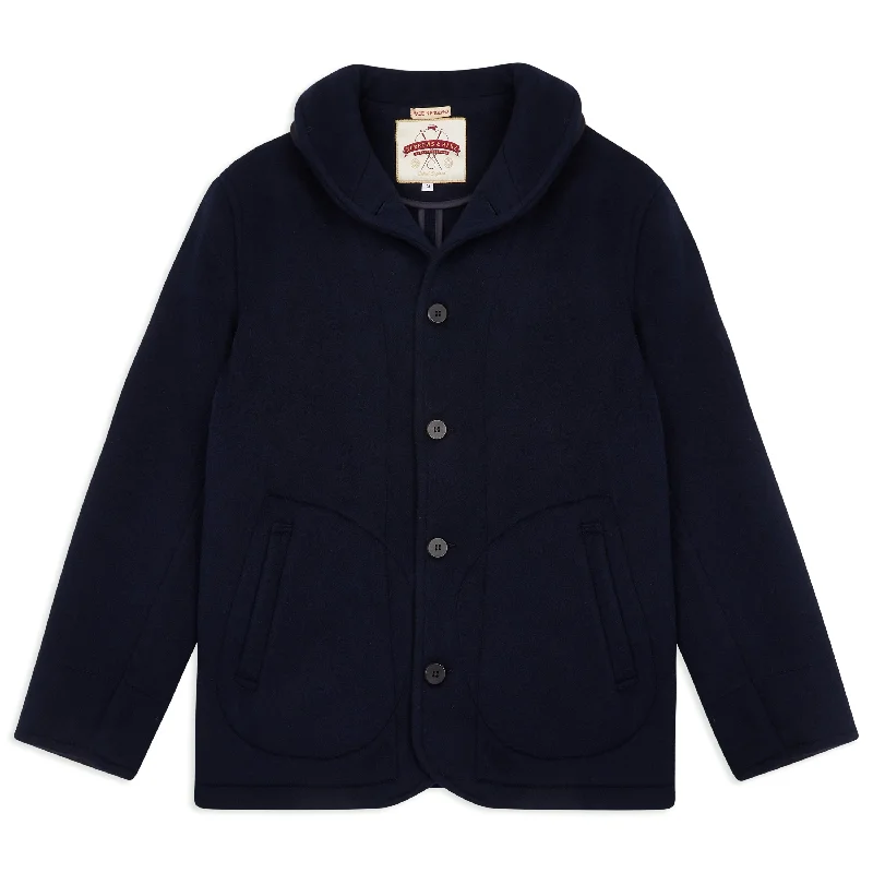 Burrows & Hare Lightweight Shawl Collar Jacket - Navy