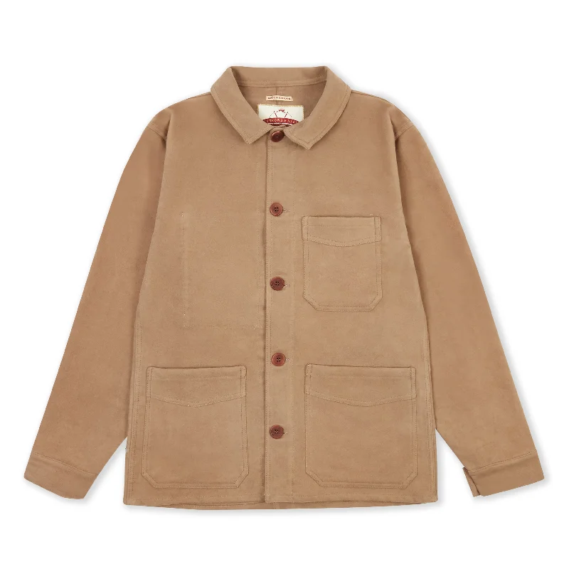 Burrows & Hare Luxury Heavyweight Moleskin Workwear Jacket - Beige