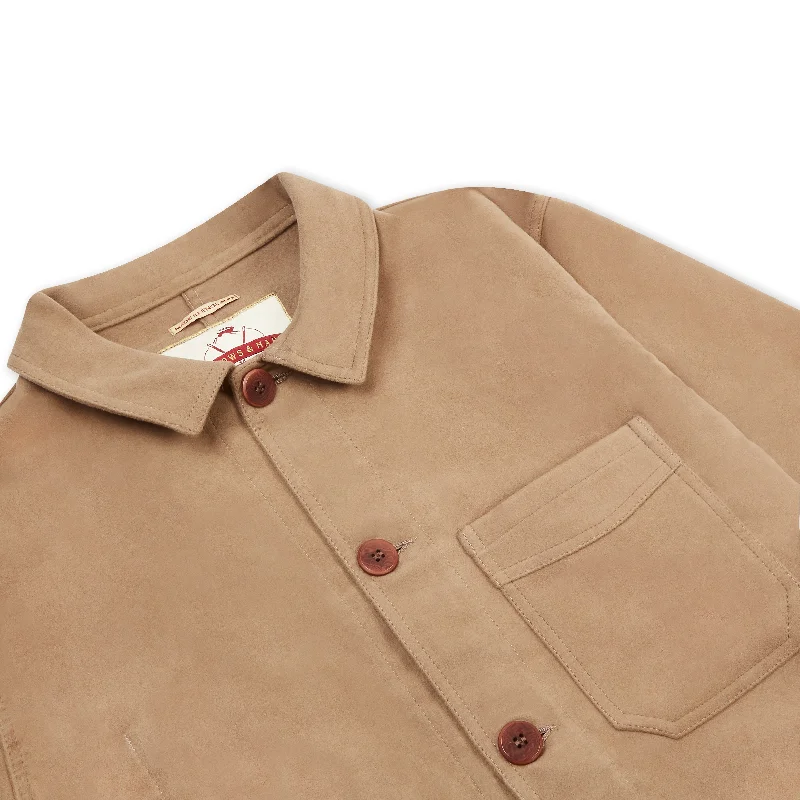 Burrows & Hare Luxury Heavyweight Moleskin Workwear Jacket - Beige