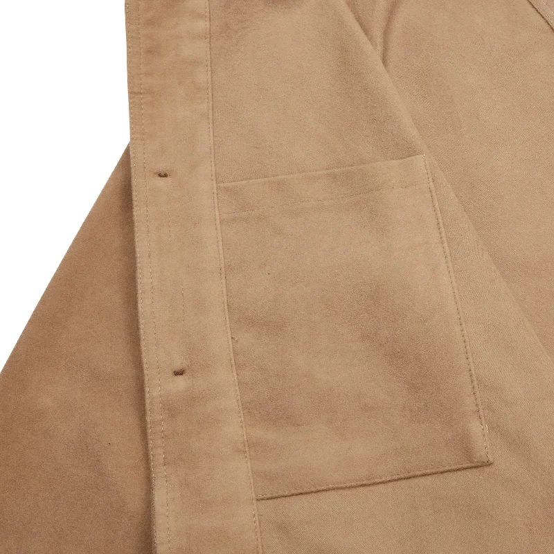 Burrows & Hare Luxury Heavyweight Moleskin Workwear Jacket - Beige