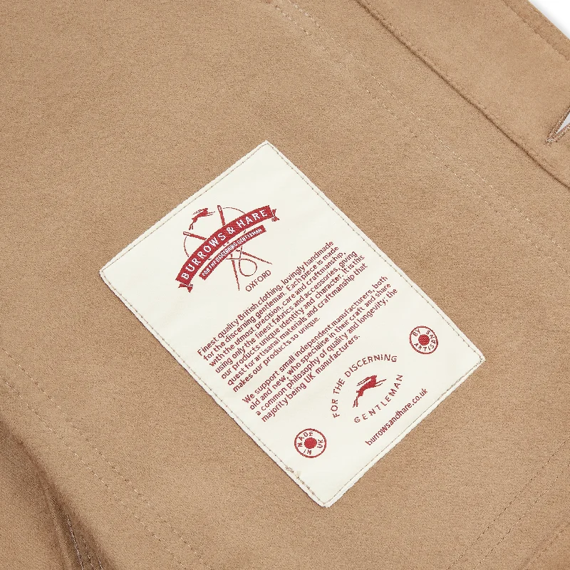 Burrows & Hare Luxury Heavyweight Moleskin Workwear Jacket - Beige