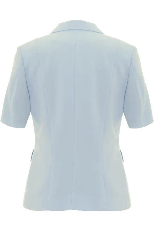 Busy Clothing Womens Light Blue Short Sleeve Jacket