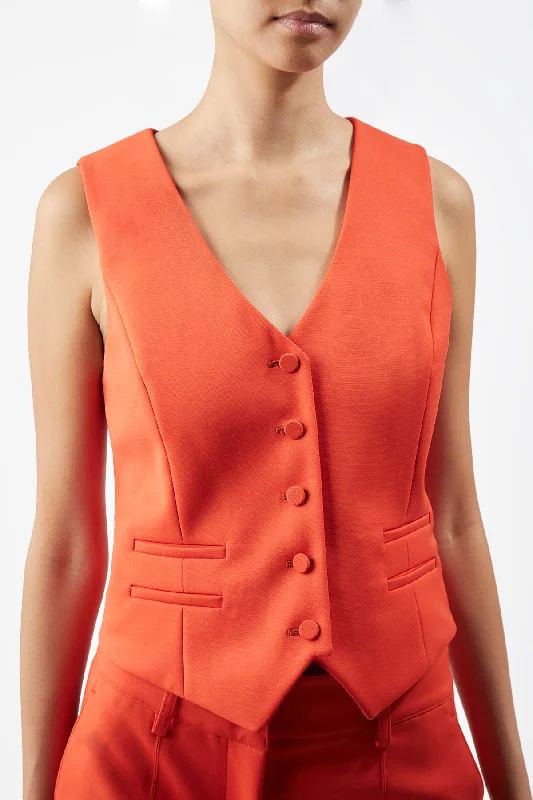 Coleridge Vest in Tonic Orange Sportswear Wool