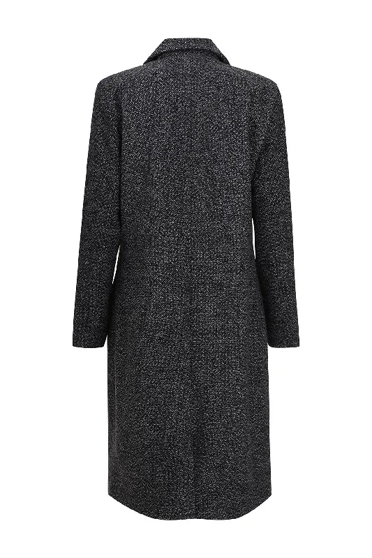 Fully lined Charcoal Check Coat | CHARCOAL MARLE | 8012ZR