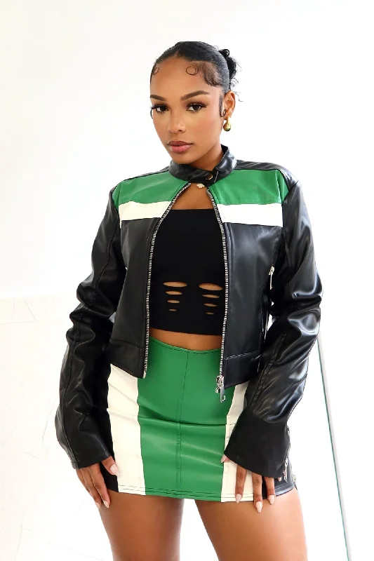 Green With Envy Faux Leather Jacket